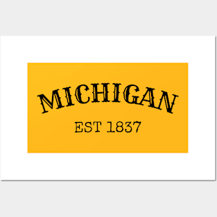 Michigan Est 1837 Posters and Art